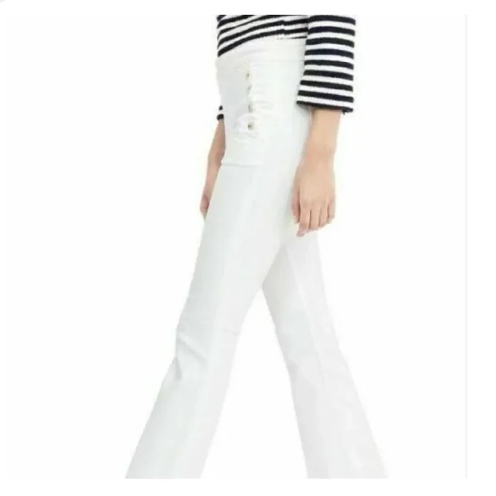 Banana Republic Womens Jeans Sailor Wide Flare White Premium Denim NWOT Sz 32